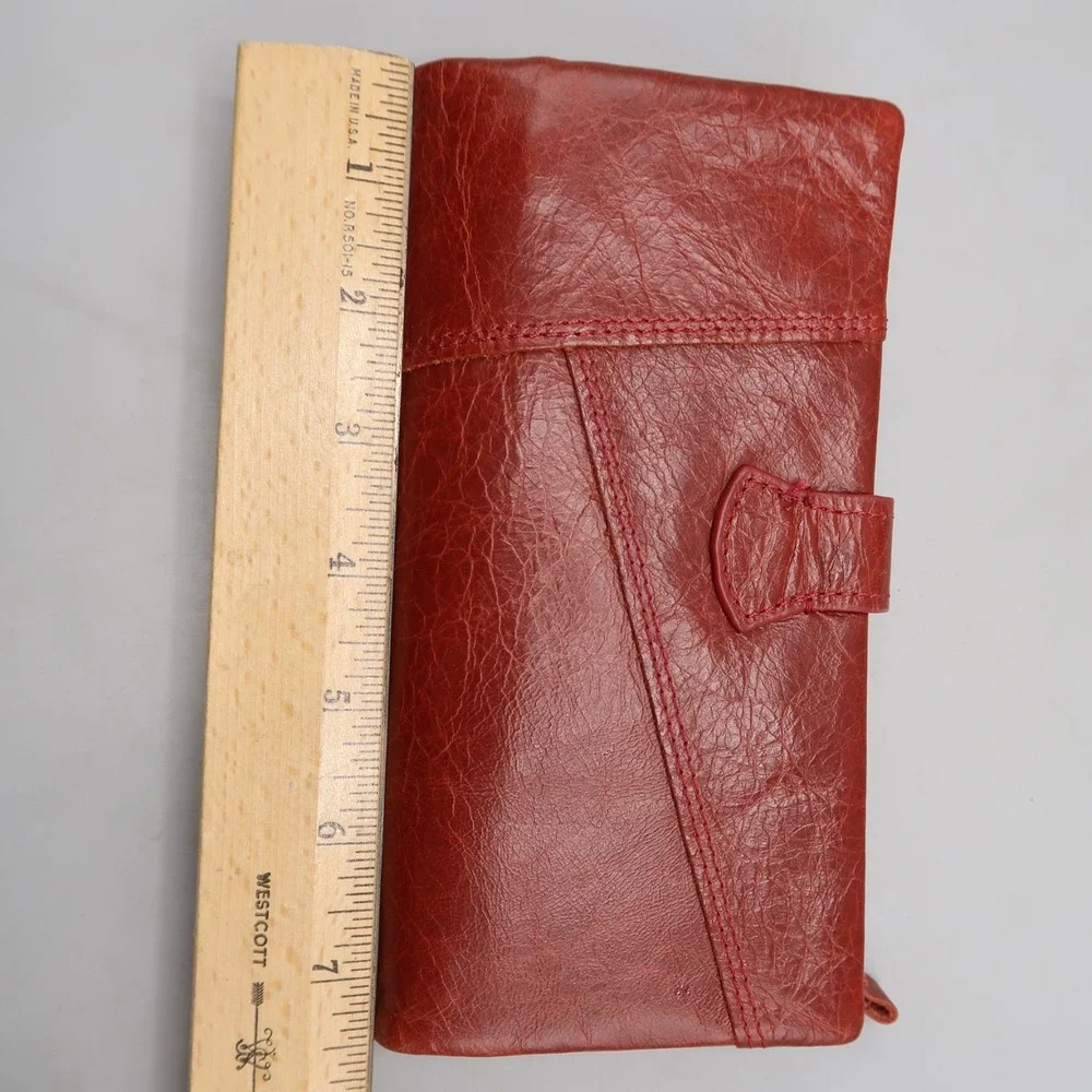 Soft‎ Red All Soft Red Leather Burgundy Clutch Organizer Wallet